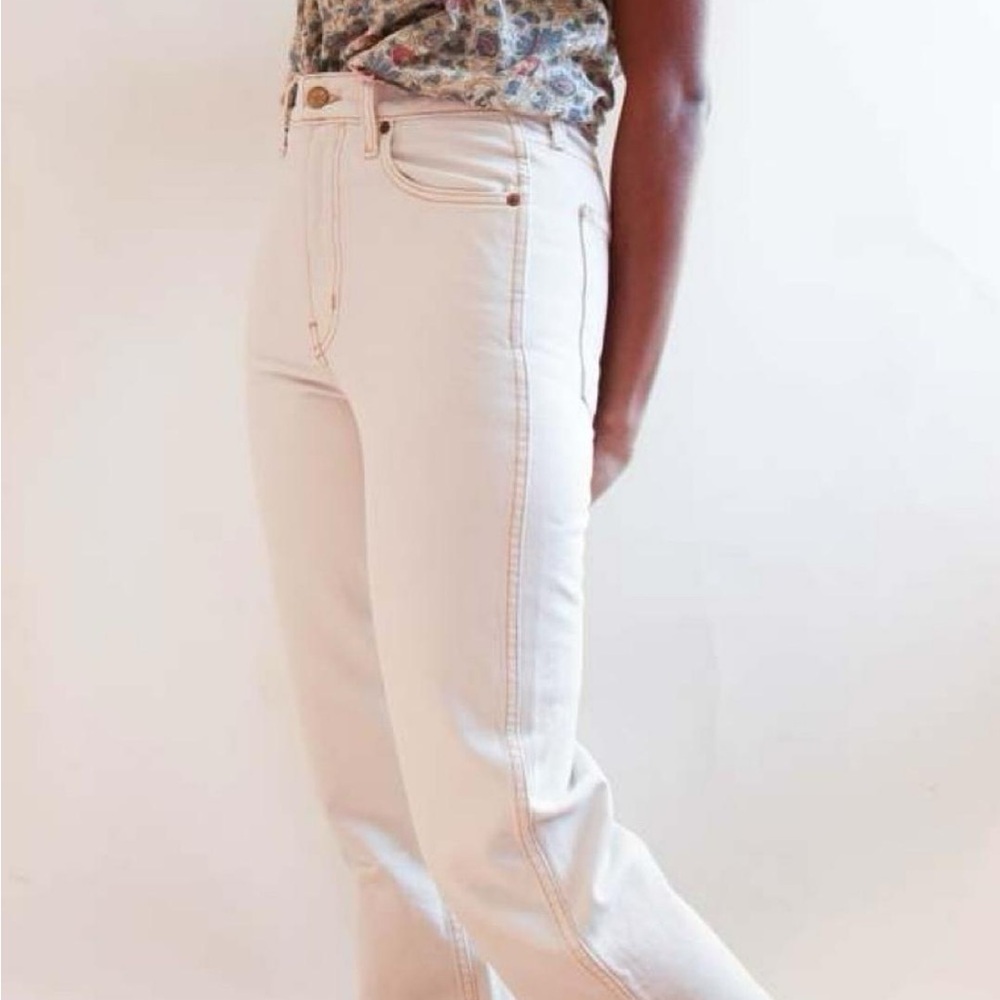 B SIDES High Rise Cream Jeans